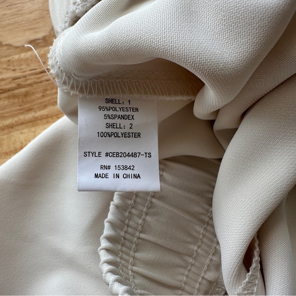 MELLODAY Cream Drawstring Track Pants, NWOT - Picture 5 of 7